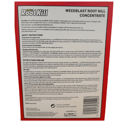 Root Kill Concentrated Weedkiller Extra Strong 3x100ml Sachets