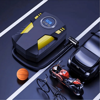 Portable Digital Tyre Inflator Smart Air Compressor with Auto Stop, LCD Screen & LED Light – 150W Handheld Electric Pump for Car, Motorcycle, Bike & Ball