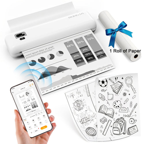 Rongta F82A Upgraded 203Dpi Wireless Thermal Printer, A4 & Letter Size Support, Perfect for Travel, Vehicle, Office, Home, Includes 1 Rolls Of Paper