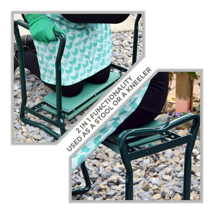 Garden Kneeler with Handles,2-in-1 Soft Foam Kneeling Pad,Portable Kneeler Seat With Removable Tool Pouch, Folding Padded Garden Kneeler, Lightweight Gardening Stool Garden Kneeling Bench for Gardening