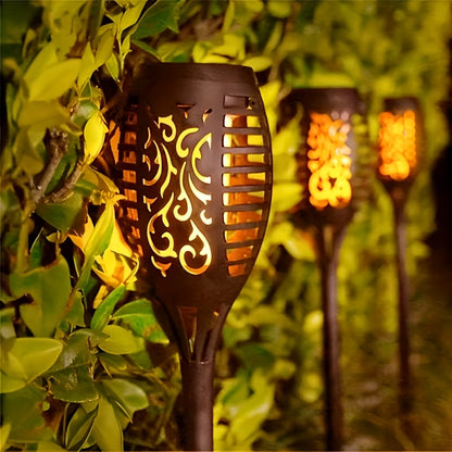 6/8/12pcs Solar Torch Lights Outdoor, Light with Vivid Dancing Flickering Flames for Landscape Garden Pathway, Auto On/Off, for Christmas Decor, Ideal for Christmas Gift