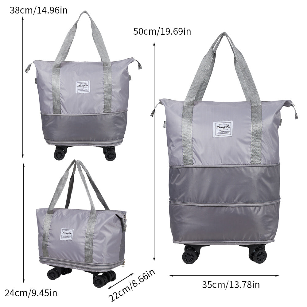Travel Duffle Bag with Removable Wheels, Luggage, Suitcases, Expandable Sports Gym Bag for Women Men, Dry Wet Holdall Luggage Weekend Overnight Bags for Swimming