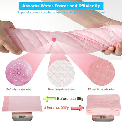 Puppy Training Pads, Enhanced Absorbent Plush Pee Pads Made From Non-Woven Fabric, for Dogs And Cats, Suitable for Large Breeds, 50 pcs, Pink
