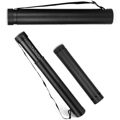 Adjustable Artist Drawing Tube, Telescopic Compact Teletube Storage Carrying Tube for Artworks, Drawing, Flip Chart, Arrow Tubes with a Carry Strap, Black (Small - 112 x 9 cm)