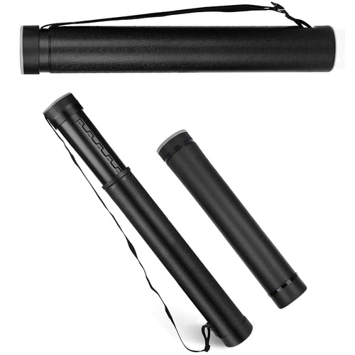 Adjustable Artist Drawing Tube, Telescopic Compact Teletube Storage Carrying Tube for Artworks, Drawing, Flip Chart, Arrow Tubes with a Carry Strap, Black (Small - 112 x 9 cm)