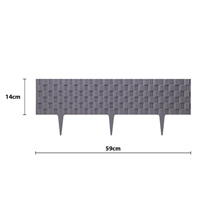 Garden Fencing Set, 4pcs Faux Rattan Effect Plastic Edging, Durable and Weather-Resistant Border for Lawn, Flowerbed, Patio, Driveway, Landscaping Decoration, Easy-to-Install Garden Edging Panels, Decorative Outdoor Fence for Lawn Protection, 2.38m Covera
