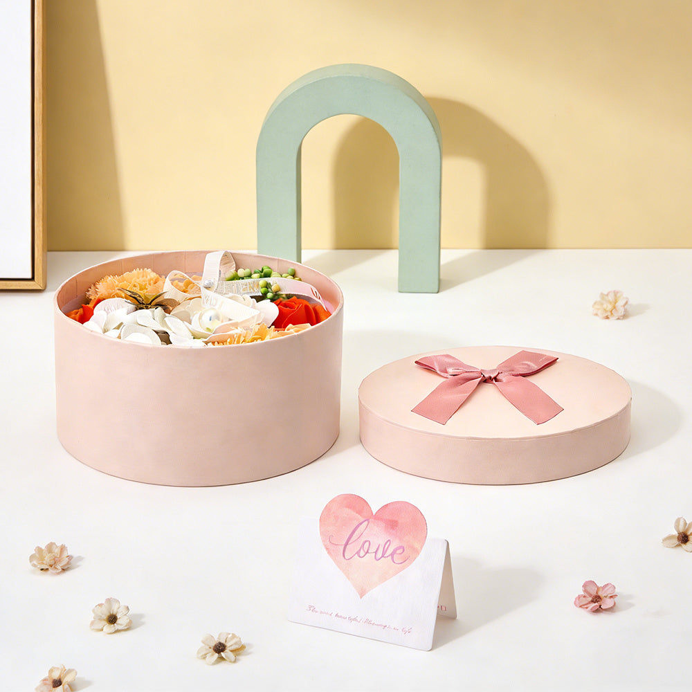 Bath Soap Gift Box, Artificial Flower Bouquet, card, Scented Rose Petal Gift for Valentine'S Day Anniversary, Christmas, Birthday Gift for Women, Girlfriend, Wife