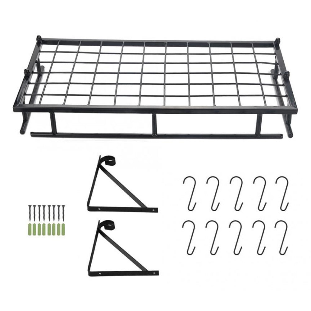 10-Hook Heavy Duty Metal Wall-Mounted Kitchen Organizer, Multifunctional Hanging Rack for Pots, Pans, and Cooking Utensils Storage, Space Saving Design for Small Kitchens