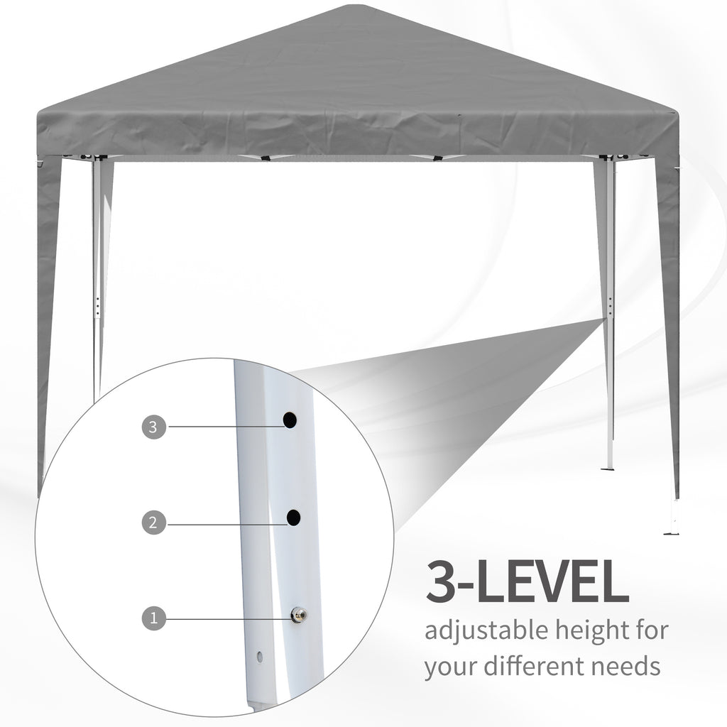 Pop Up Gazebo 3x3m Heavy Duty – Powder-Coated Steel Frame, Guy Ropes & Ground Stakes Included, Carrying Bag | Garden Party Tent & Marquee for BBQ, Wedding & Outdoor Events | White, Green or Grey