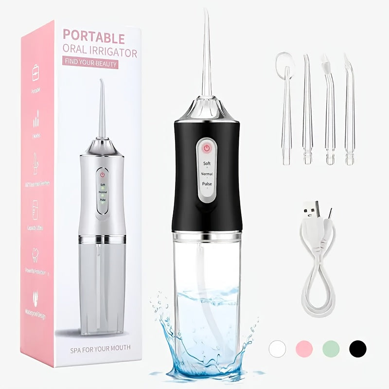 New High-Pressure Tooth Flusher + 4 Nozzles Free | Post-Dinner Savior, Ortho Braces Companion | 3 Modes, 360° Rotation, USB Charging | Perfect Family Gift