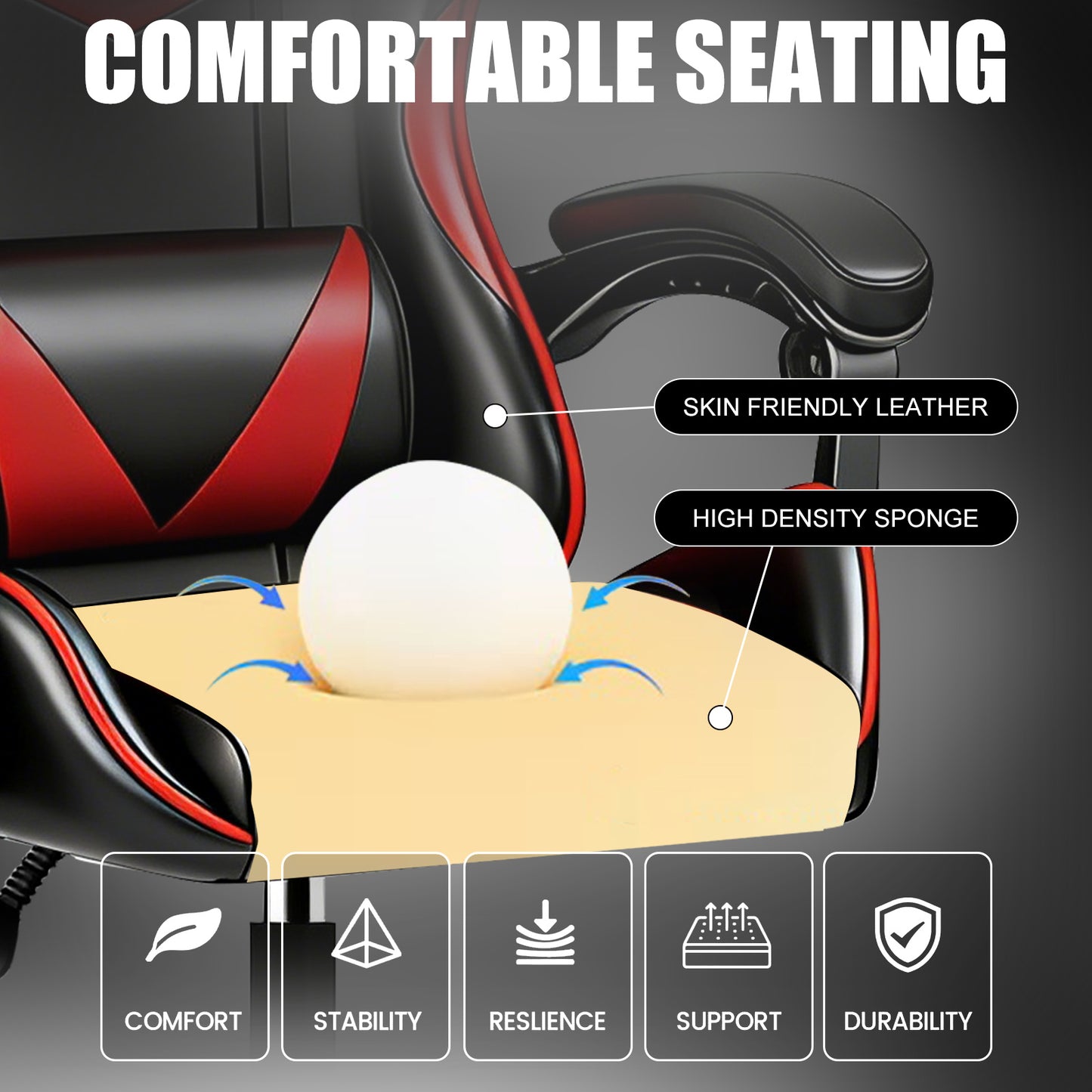 Ergonomic Design Gaming Chair with Adjustable Headrest And Lumbar Support, Office Desk Chair, Gift for Boyfriend