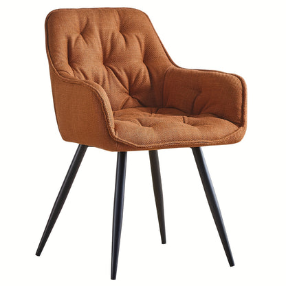 Velvet Padded Dining Chair with Metal Legs & Armrest - Upholstered Tub Chair for Kitchen, Living Room, Bedroom & Office, 15 Colours, UK Stock