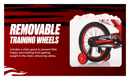 Touch of Venetian 12" / 16" Boys Motorcross Bike with Stabilisers Black Red Green Blue Moto Wheels Kids Bicycle for Ages 2-9 Years Old Motorcycle Sound Motorcross