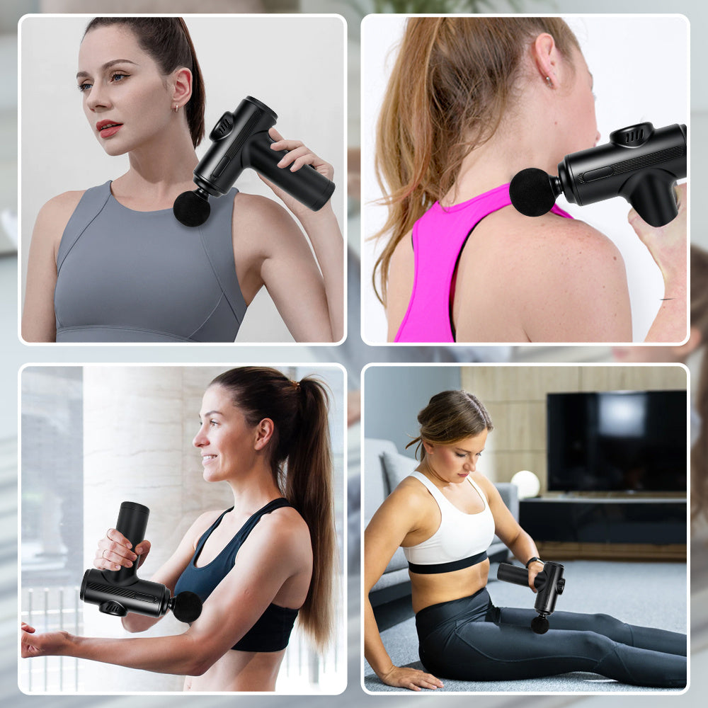 Massage Gun Deep Tissue, Muscle Percussion Massager, Portable Handheld Quiet Brushless Motor with LCD Touch Screen, 8 Heads for Shoulder Body Back Relaxation. Father's Day Gift