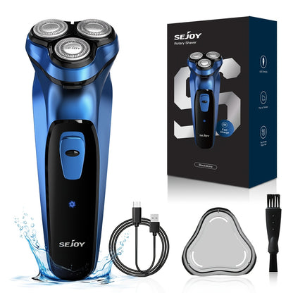SEJOY Men' Electric Razor - Wet/Dry Shaver with Pop-Up Trimmer, 1-Hour Quick Charge, 3D Floating Head & LCD Power Display - Rechargeable - Shaver Suitable for Face & Body Hair