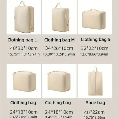 6 Piece Travel Organizer Set for Luggage, Important Packing Cubes, Sturdy Luggage Organization Bag for Family Trips