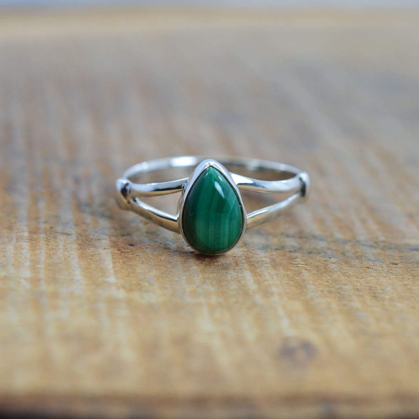 925 Sterling Silver Pear Gemstone Ring in Onyx, Larimar and More, Minimal Daily Wear Jewelry for Women