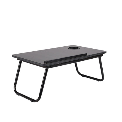 Folding Lap Desk With Cup Holder, Foldable Laptop Table For Bed, Portable Bed Desk For Studying, Reading And Writing, Notebook Stand For Couch Sofa Floor, 23.05*12.8*9.45 Inches Black