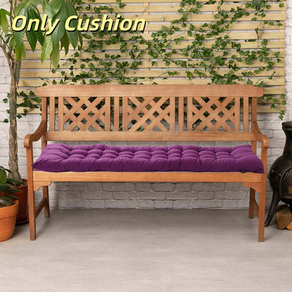 1PC Thickened Patio Chair Cushion, Purple, Single Piece Only, 160×50×8cm, Thick Style, Garden Bench Seat, Sunbed Anti-Slip Pad, Suitable for 2-3 People, Porch Swing, Lawn, Courtyard
