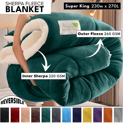 Soft Cozy Sherpa Blanket, Double-Sided Throw Blanket, Contemporary Design, Warm Throw for Couch, Bed, Office and Travel, Versatile All-Season, Perfect Holiday Gift