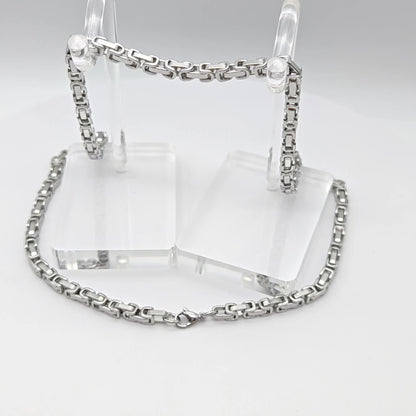 Men'S Necklace 304L Stainless Steel Necklace Cuban Chain 304L Stainless Steel Byzantine Link Chain for Men Gifting Jewelry