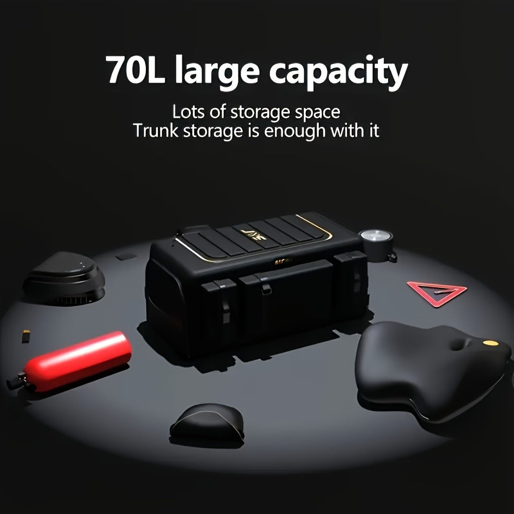 70L Multifunctional Foldable Car Storage Box, Modular & Sturdy Universal Trunk Organizer, Heavy Duty Camping Travel Storage Solution for SUV/Truck/Van
