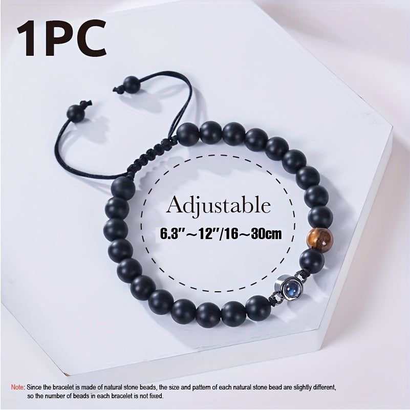 Customized Personalized Frosted Stone Photo Projection Bracelet, Customized Photo Projection Bracelet Festival Gifts