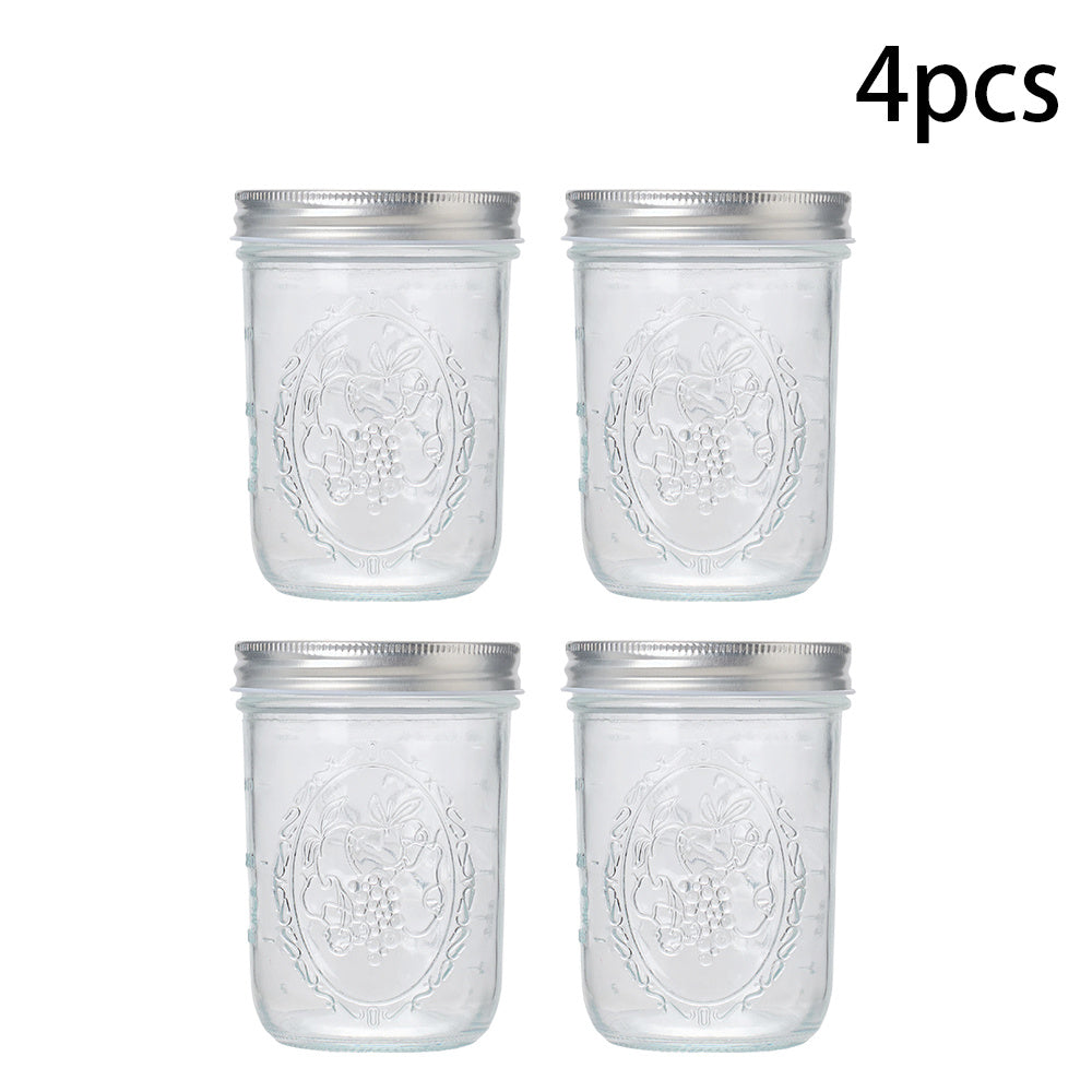 Round Wide-Mouth Mason Jar, Glass Sealed Jar with Lid, 550ml (18.6oz) Large Capacity Storage Container, Perfect for Canning, Juices, and Jams