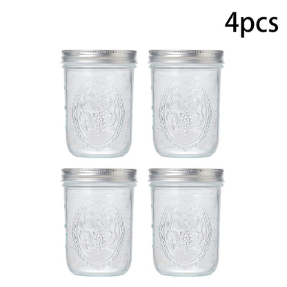 Round Wide-Mouth Mason Jar, Glass Sealed Jar with Lid, 550ml (18.6oz) Large Capacity Storage Container, Perfect for Canning, Juices, and Jams
