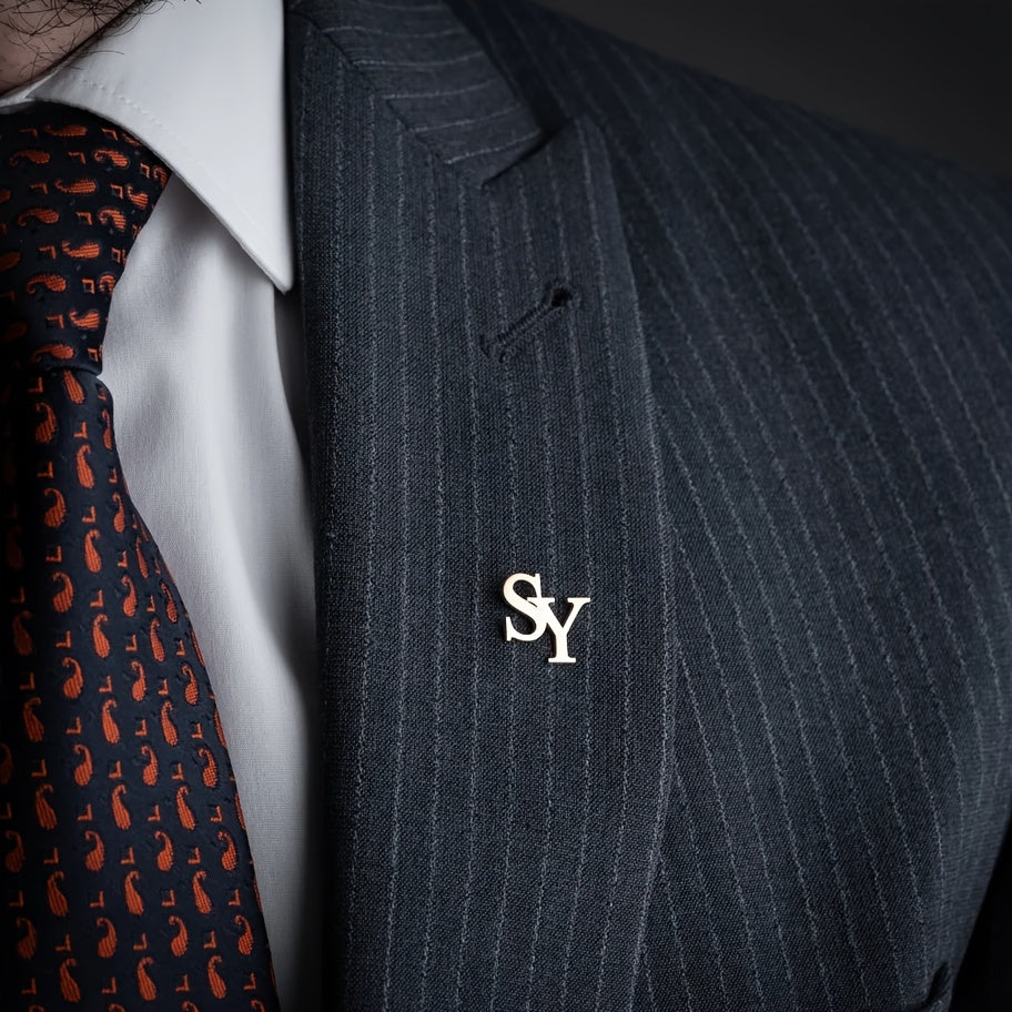 Personalised Double Initial Brooch - Silver or Gold Tone