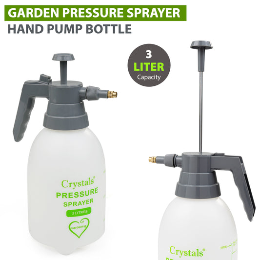 3L Pressure Spray Bottle – Handheld Garden Sprayer with Adjustable Nozzle, Manual Pump Action for Weed Killer, Fertiliser, Cleaning – Heavy Duty Portable Chemical Sprayer for Outdoor Use