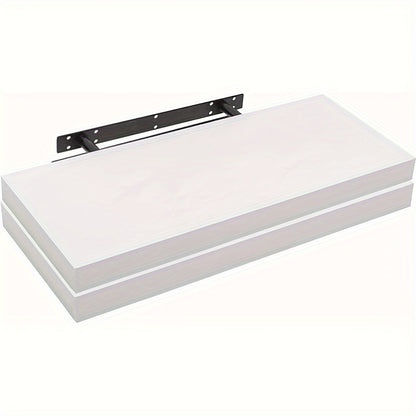 2pcs Wall Shelf Wall Shelf Book Shelf Shelves for Decoration Wall Shelves Made Of MDF Wood, Set Of 2 Hanging Shelves White