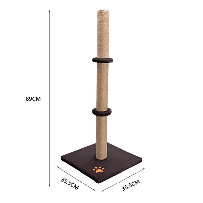 Cat Scratching Post 89 Cm Vertical Cat Tree For Pet Cats Climbing Frame With Soft Plush Carpet-Covered Base And Sisal Pole For Pet Cats