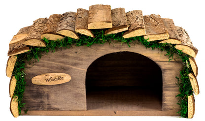 Woodside Hedgehog House with Bark Roof – Wildlife Shelter & Garden Habitat