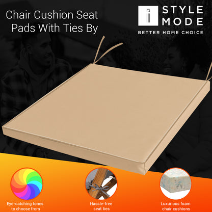 Chair Cushions with Ties for Indoor & Outdoor Use – Comfortable Seat Pads for Dining Chairs, Garden, Patio, Balcony & Café Furniture – Durable Polyester Fabric, Soft Support & Easy Care Design
