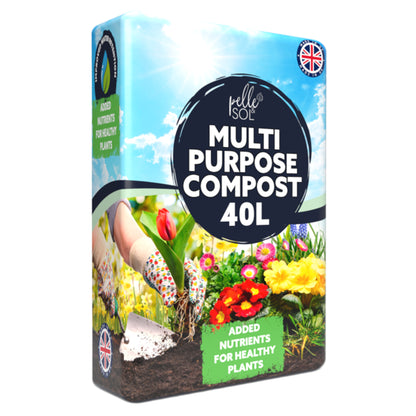 Pelle & Sol 10/20/40/50/60Ltr Multi Purpose Compost - Compost for Outdoor Plants & Soil for Plants Indoors - Potting Soil for Pots Plants Outdoor - All Purpose Nutrient Rich Fertiliser, Houseplant Potting Mix
