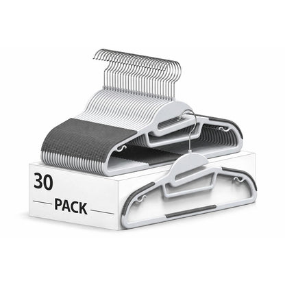 Plastic Coat Hangers Non Slip Adult Wardrobe Storage Space Saving Clothes Hangers