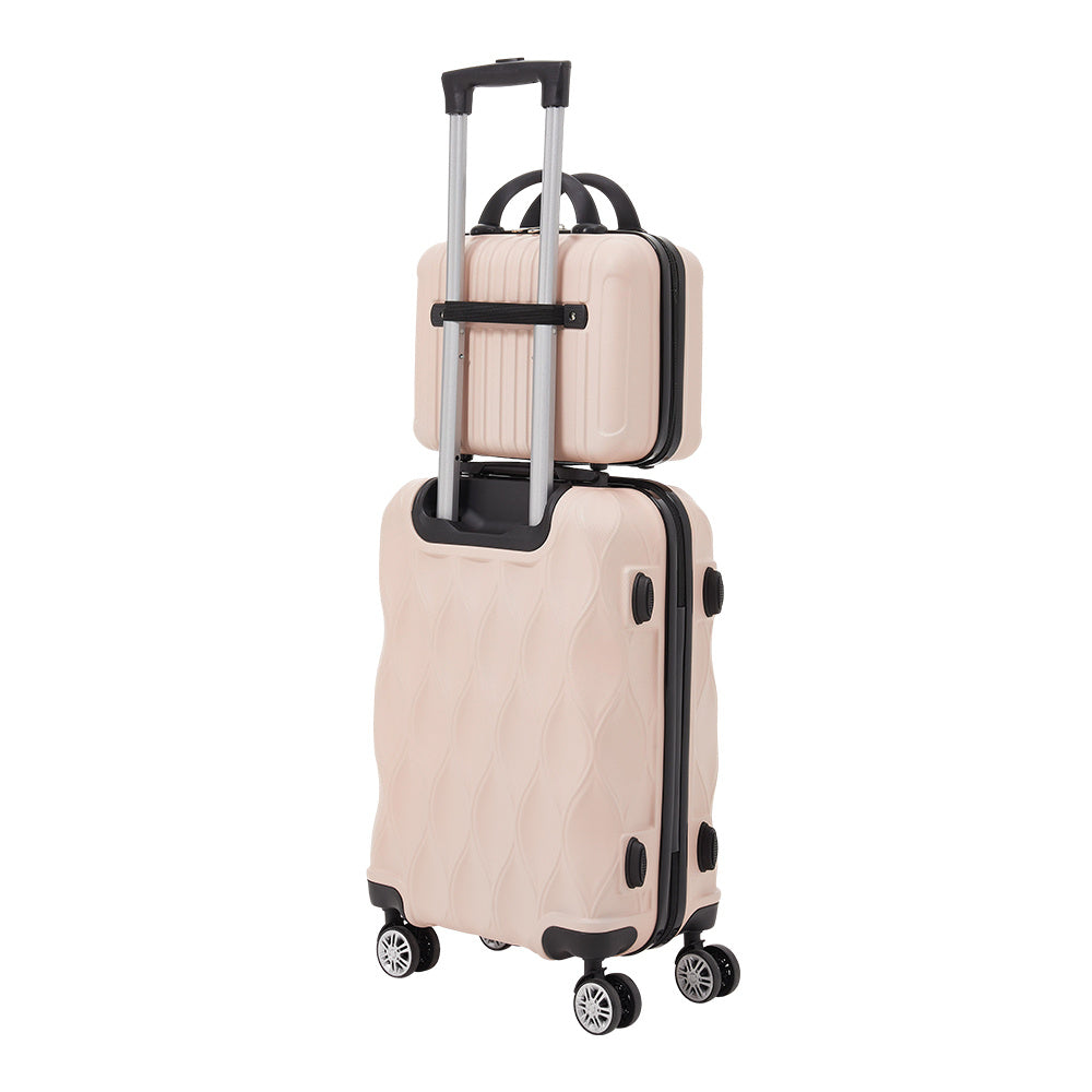 Luggage Sets of 2 Piece, Suitcase Set, Cabin Suitcase with Wheels, Hand Luggage Suitcase and Toiletry Bag with Beauty Case, 20''+14'' Inch