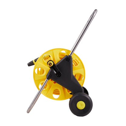 Complete Watering Kit/ Garden Hose Reel Trolley Portable With 20-50M Hose Pipe, Sprinkler Gun & Connector - Heavy Duty Watering System for Outdoor/Lawn/Car Wash (Yellow)