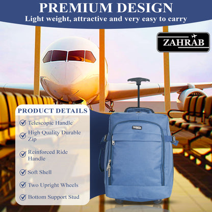 ZAHRAB 40x30x20cm Cabin Bag Underseat Bag Lightweight Hand Luggage Cabin Trolley with Wheels Flight Bags Suit Case