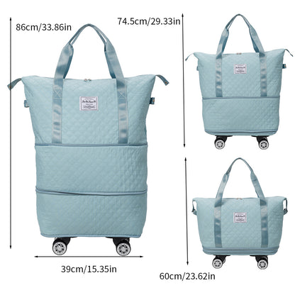 Travel Bag, Multifunctional Luggage Bag, Expandable Luggage Suitcase, Carry on Bag, Rolling Duffle Bag with Detachable Wheels, Travel Essentials Bag, Large Capacity with Zipper Closure, Ideal for Fitness, Yoga, and Everyday