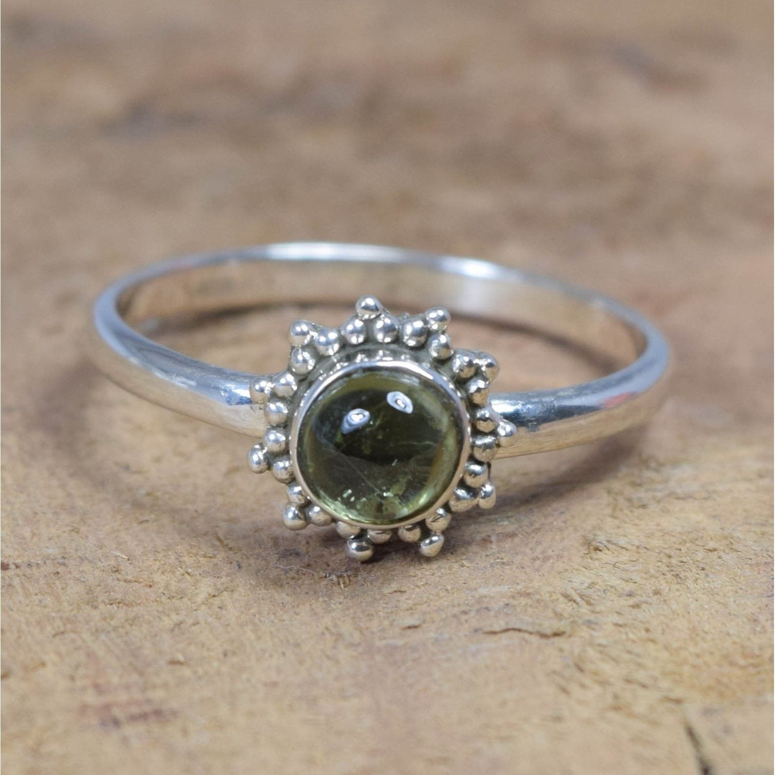 Ring Sterling Silver Gemstone Flower for layering and statement styling