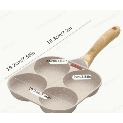 4-in-1 Cast Iron Egg Cooker, Non-Stick Single Handle Frying Pan, Dishwasher Safe, Compatible with Electric Coil Stoves, Versatile Kitchen Gadget for Pancakes, Eggs, and More