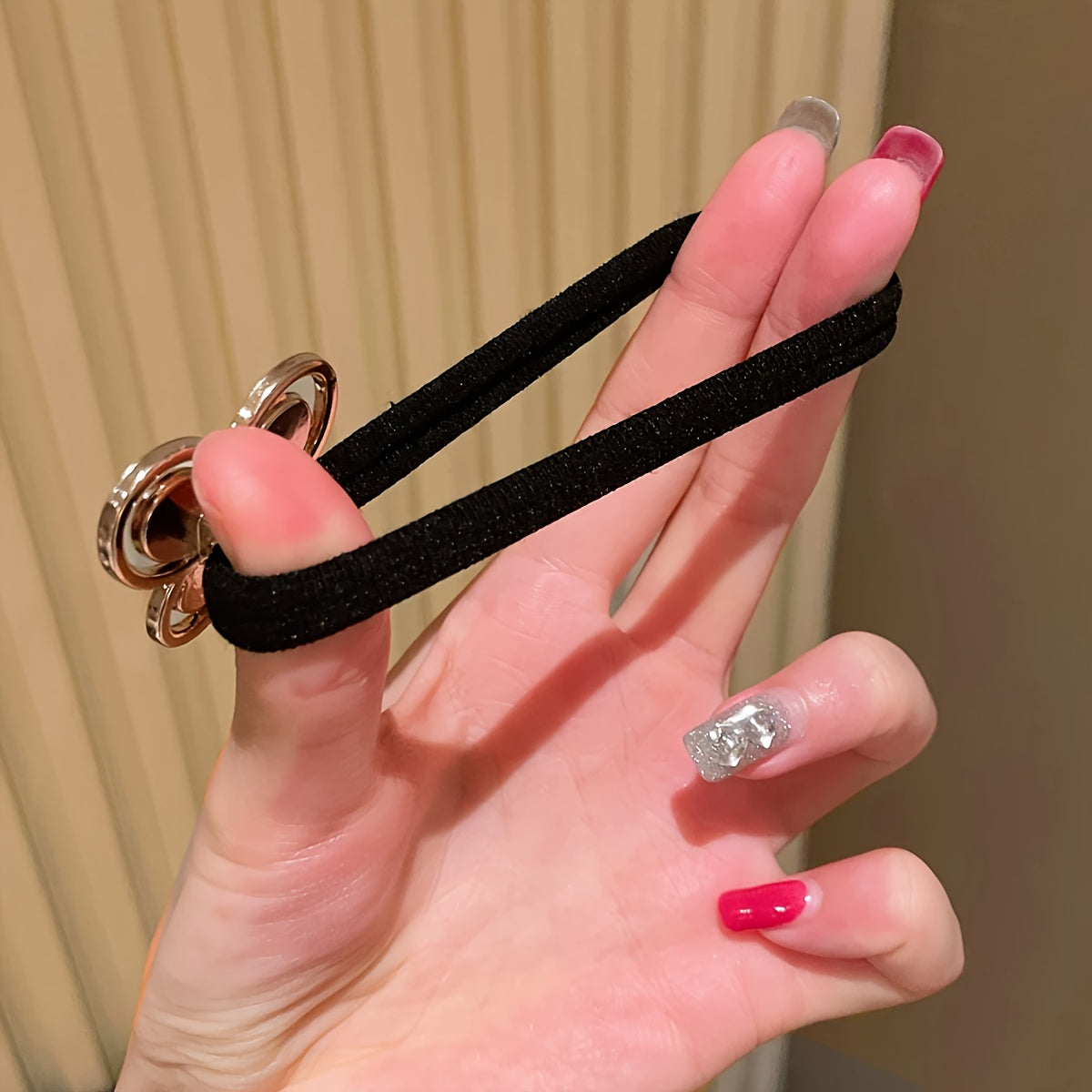 10pcs Rhinestone Faux Embellished hair band, Cute Elastic Jersey Material, Includes Minimalist & Elegant Styles Women's Hair Ties