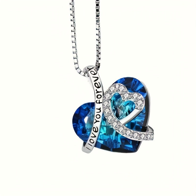 [Sparkling Zirconia Necklace] Sparkling Synthetic Zirconia Heart Collarbone Necklace | Ocean-themed Design | Gift for Friends, Music Festivals, Easter, Parties, Daily, Summer, Beach