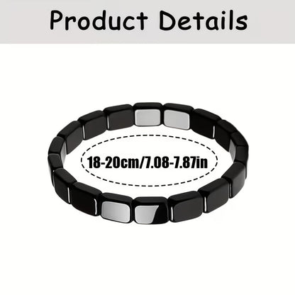 Men'S Hematite Bracelet, Regain Your Edge And Confidence Natural Hematite Stone Bead Stretch Bracelet Inspirational Gift Jewelry