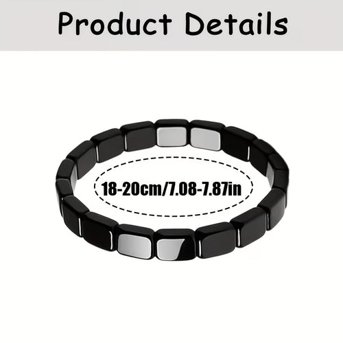 Men'S Hematite Bracelet, Regain Your Edge And Confidence Natural Hematite Stone Bead Stretch Bracelet Inspirational Gift Jewelry