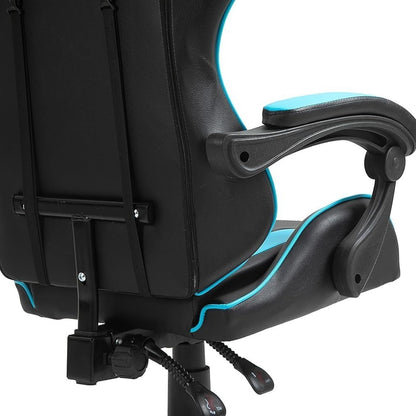 mcc direct Swivel Faux Leather Office Chair Racing Sports Gaming Tilt Computer Desk Chair with Headrest & Lumbar Cushion A
