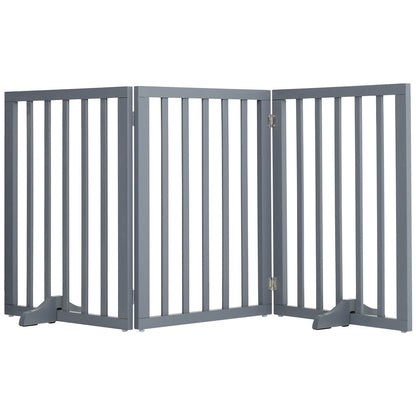 Freestanding Extra Tall Pet Gate, Folding Wooden Dog Gate, Indoor Barrier with 2PCS Support Feet Dog Gates for The House,Puppy Gate for Stairs,Foldable Indoor Gate Safety Fence