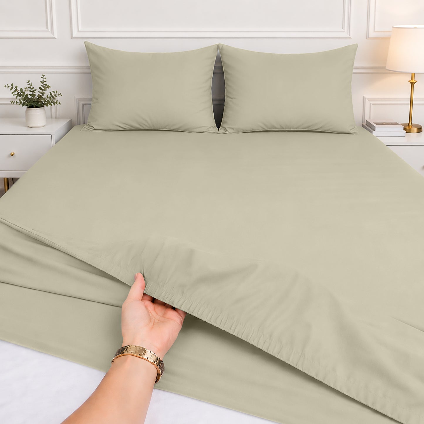 1pc 40CM Extra Deep Fitted Sheet – Soft Comfortable Microfiber Bed Sheet, Durable & Breathable Fabric, All Around Elastic, Wrinkle Resistant, Machine Washable Sheet for Home Bedroom